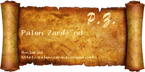Palen Zaránd névjegykártya